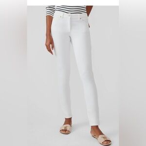 J. McLaughlin White Solid Preppy Coastal Cigarette Lexi Jeans Ladies Size 8